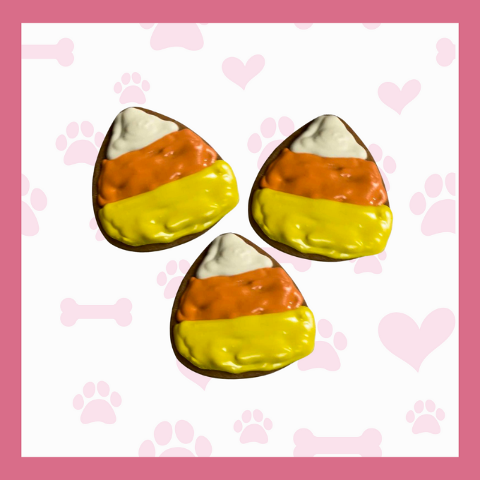 🍪 Peanut Butter Candy Corn Dog Cookies (Set of 3)